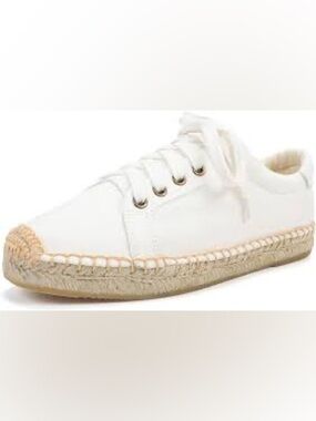Women's White Lace-Up Espadrille Sneaker